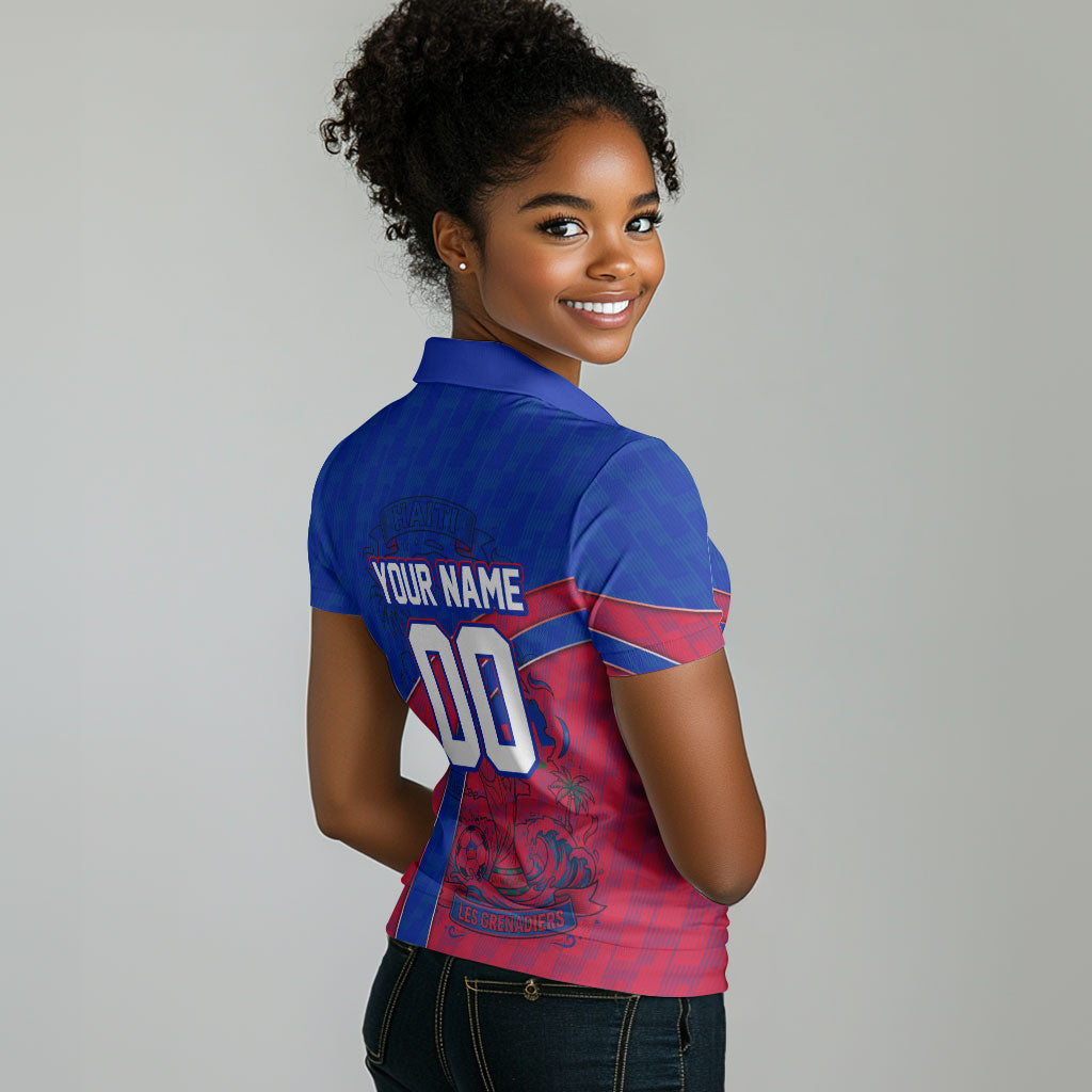 Personalized Haiti Soccer Les Grenadiers Women Polo Shirt Championship Football 2026 Trophy Haitian Flag Map
