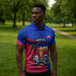 Personalized Haiti Soccer Les Grenadiers Zipper Polo Shirt Championship Football 2026 Trophy Haitian Flag Map