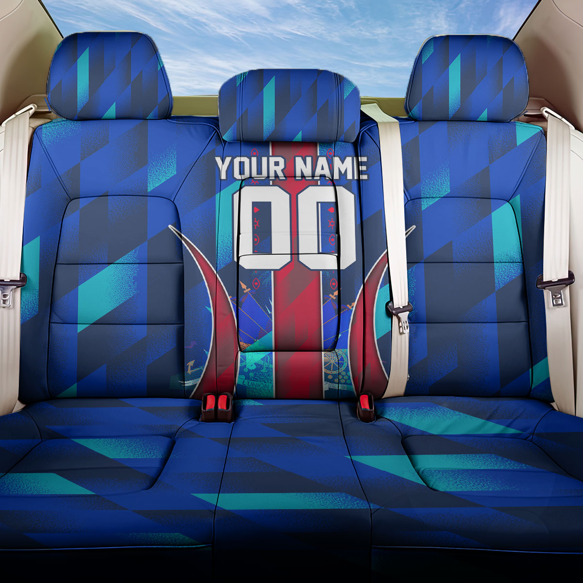 Personalized Les Grenadiers Haiti Football Back Car Seat Cover Eagle Champions Trophy Heritage