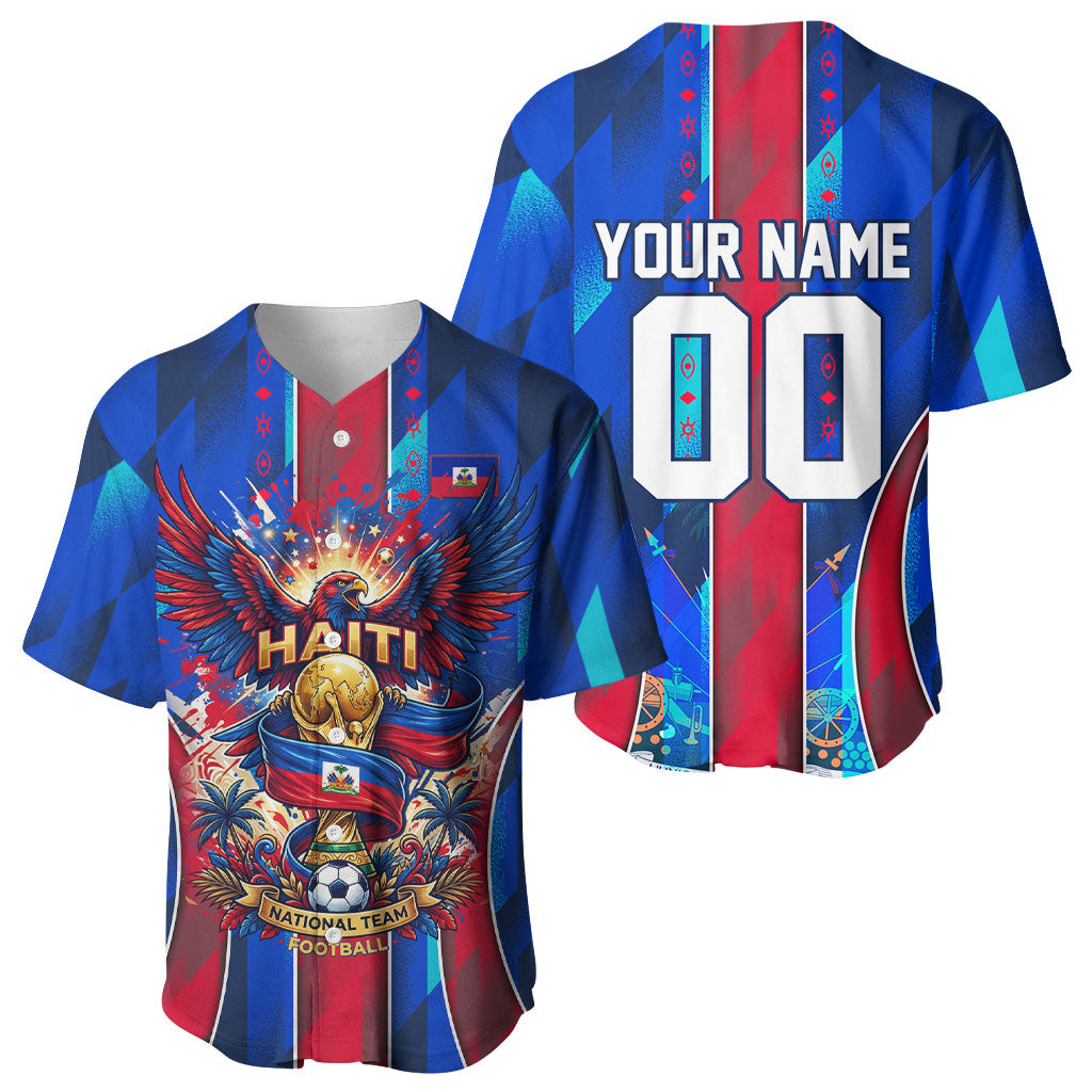 Personalized Les Grenadiers Haiti Football Baseball Jersey Eagle Champions Trophy Heritage