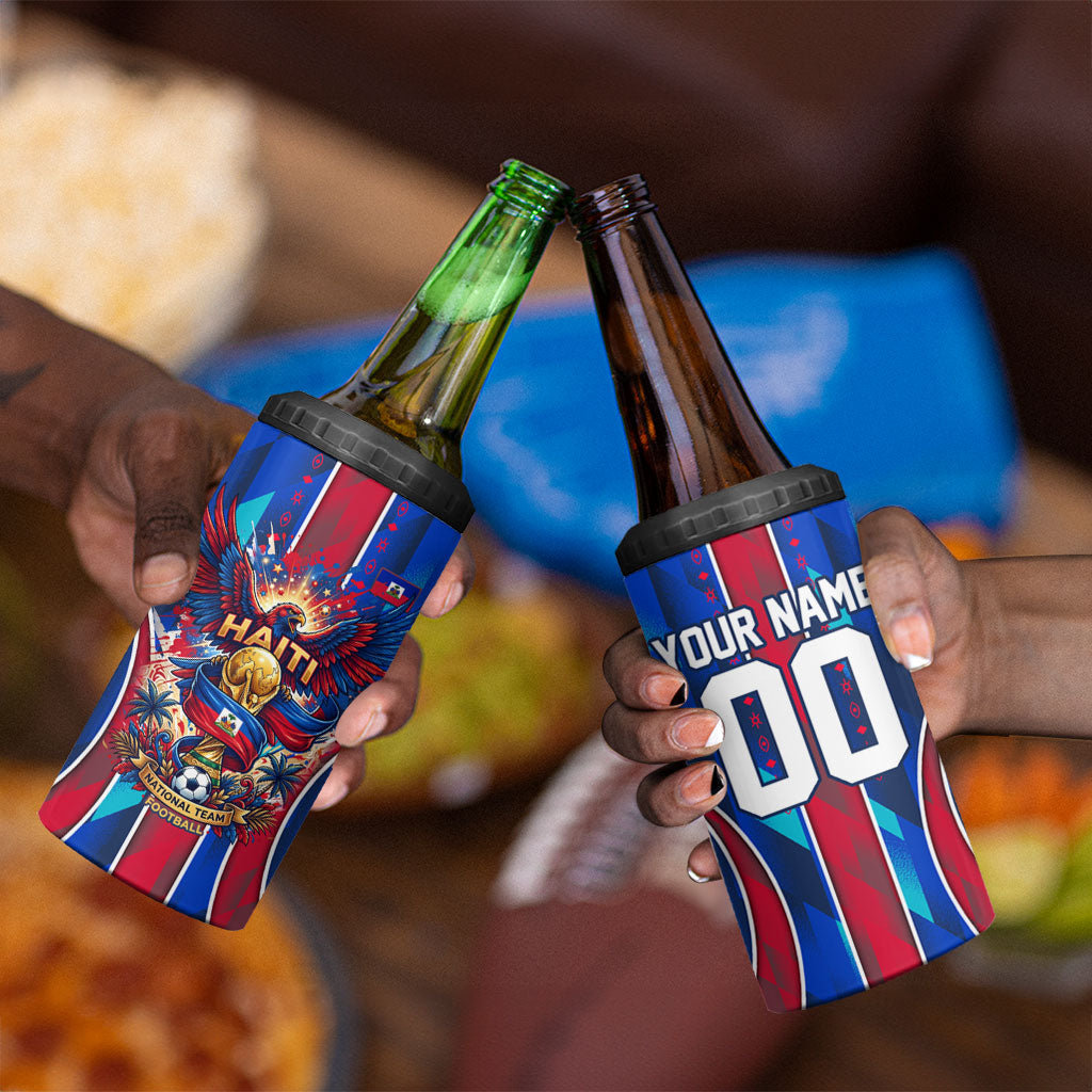 Personalized Les Grenadiers Haiti Football 4 in 1 Can Cooler Tumbler Eagle Champions Trophy Heritage