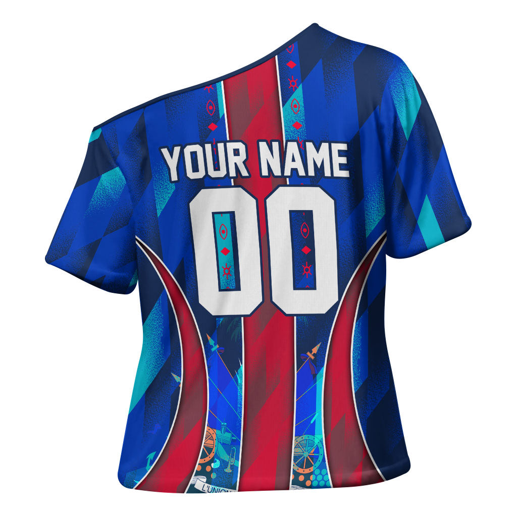 Personalized Les Grenadiers Haiti Football Cross Shoulder Shirt Eagle Champions Trophy Heritage