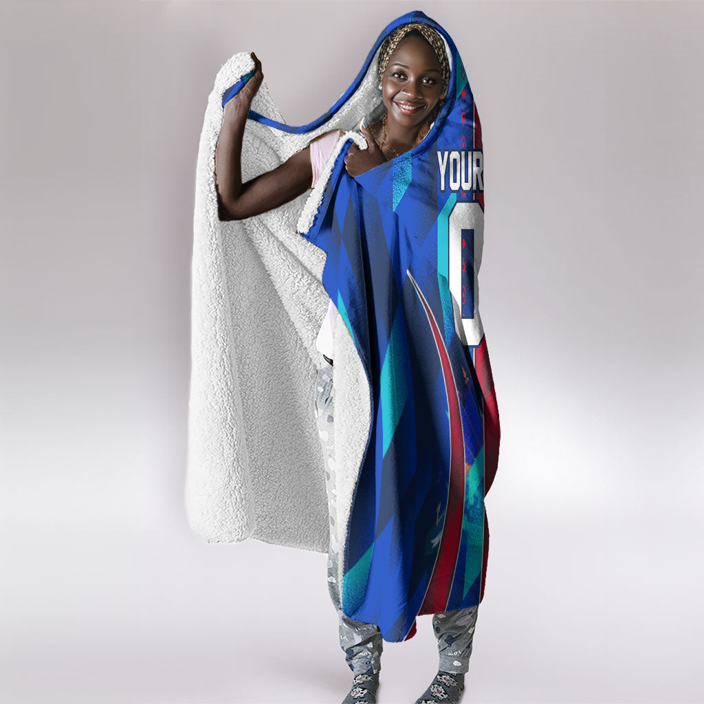 Personalized Les Grenadiers Haiti Football Hooded Blanket Eagle Champions Trophy Heritage