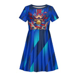 Personalized Les Grenadiers Haiti Football Kid Short Sleeve Dress Eagle Champions Trophy Heritage