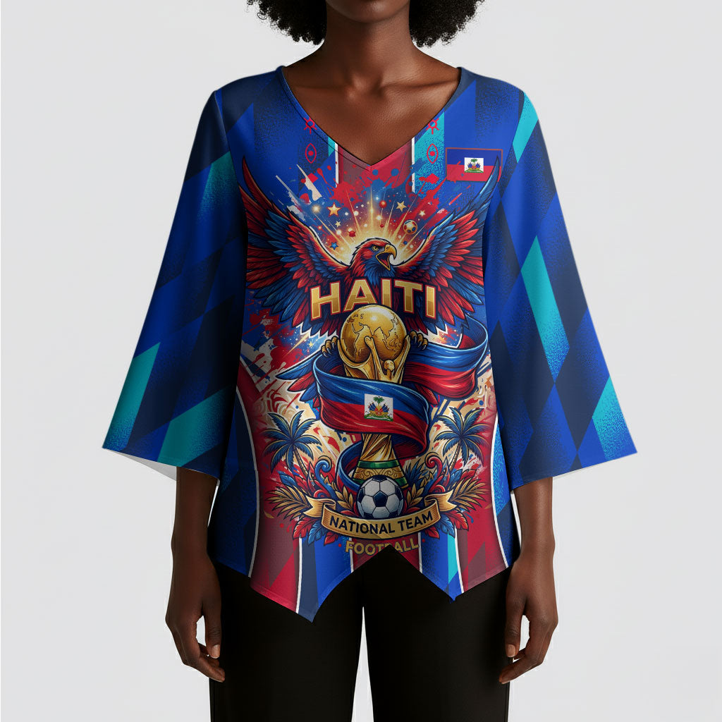 Personalized Les Grenadiers Haiti Football Kimono Sleeve Blouse Eagle Champions Trophy Heritage
