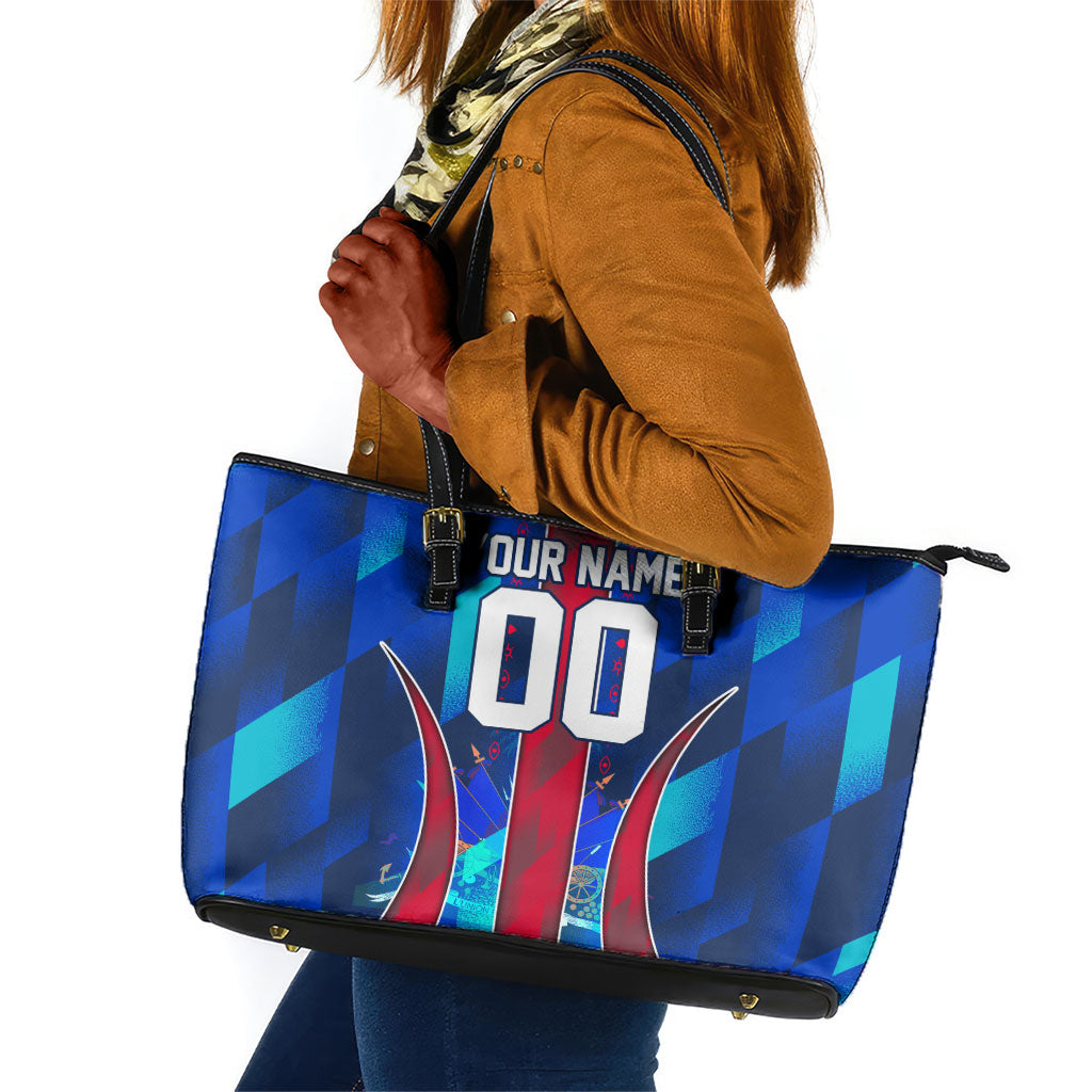 Personalized Les Grenadiers Haiti Football Leather Tote Bag Eagle Champions Trophy Heritage
