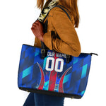 Personalized Les Grenadiers Haiti Football Leather Tote Bag Eagle Champions Trophy Heritage