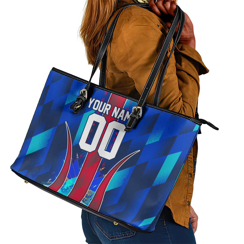 Personalized Les Grenadiers Haiti Football Leather Tote Bag Eagle Champions Trophy Heritage