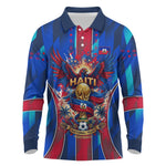 Personalized Les Grenadiers Haiti Football Long Sleeve Polo Shirt Eagle Champions Trophy Heritage