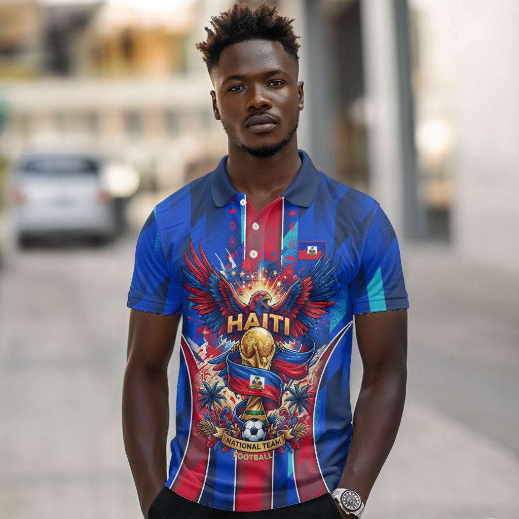 Personalized Les Grenadiers Haiti Football Polo Shirt Eagle Champions Trophy Heritage