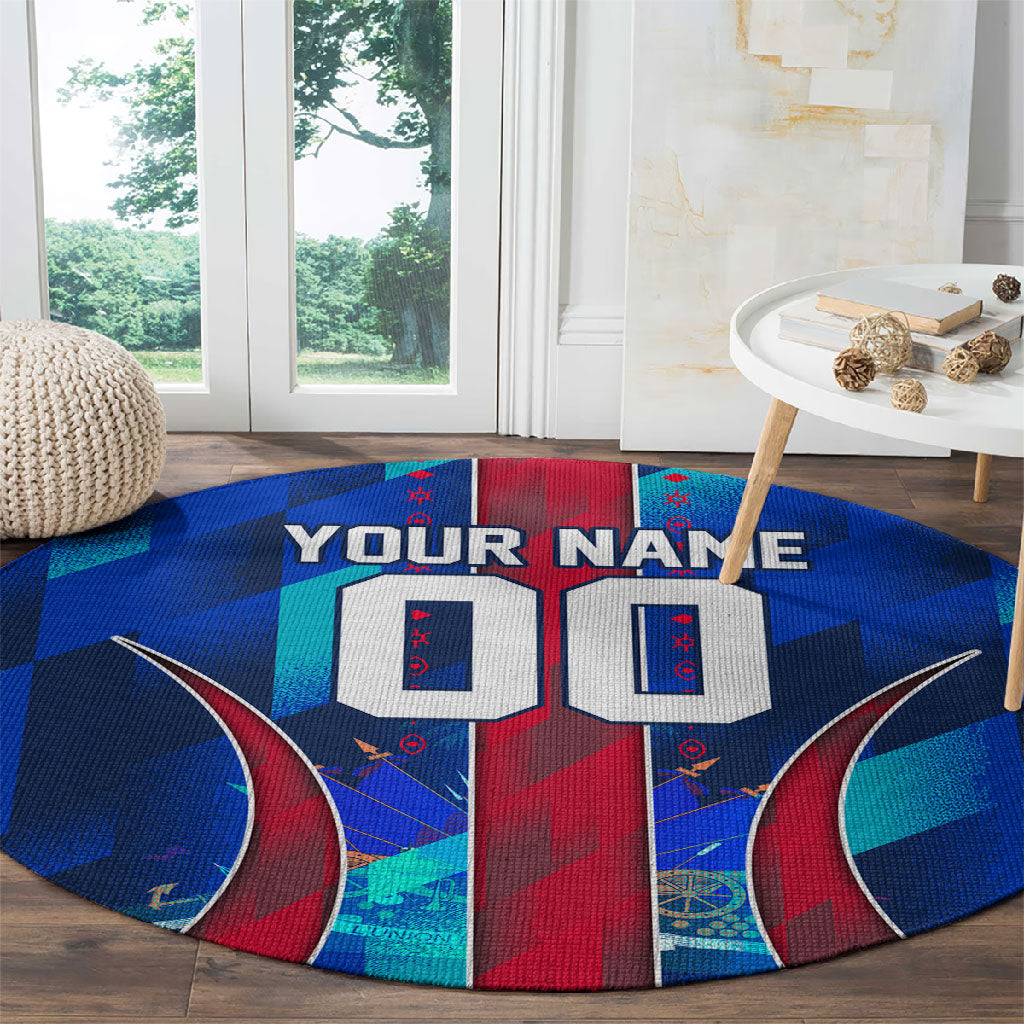 Personalized Les Grenadiers Haiti Football Round Carpet Eagle Champions Trophy Heritage