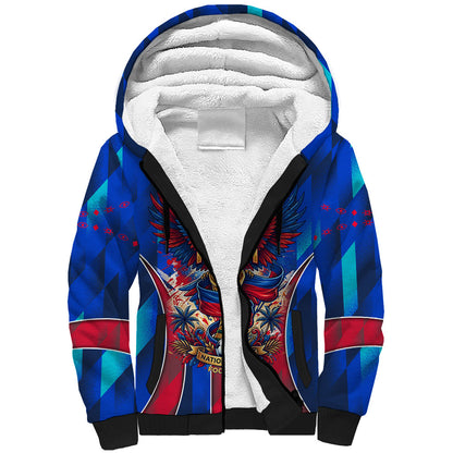 Personalized Les Grenadiers Haiti Football Sherpa Hoodie Eagle Champions Trophy Heritage