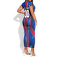 Personalized Les Grenadiers Haiti Football Short Sleeve Bodycon Dress Eagle Champions Trophy Heritage
