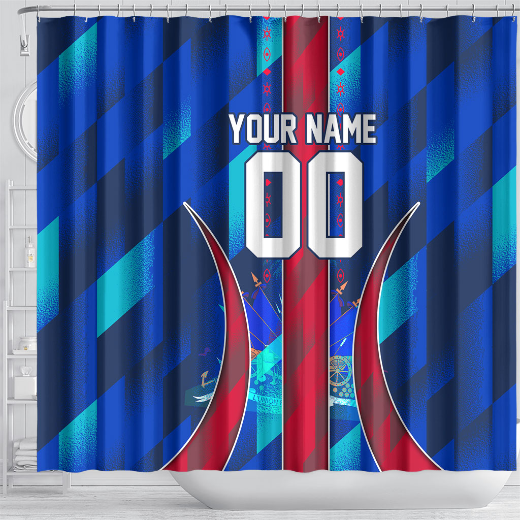 Personalized Les Grenadiers Haiti Football Shower Curtain Eagle Champions Trophy Heritage