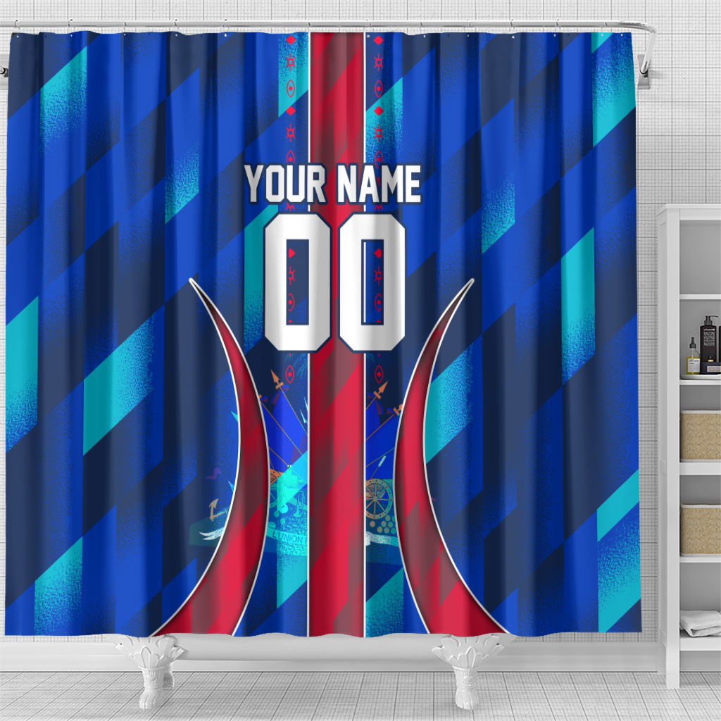 Personalized Les Grenadiers Haiti Football Shower Curtain Eagle Champions Trophy Heritage
