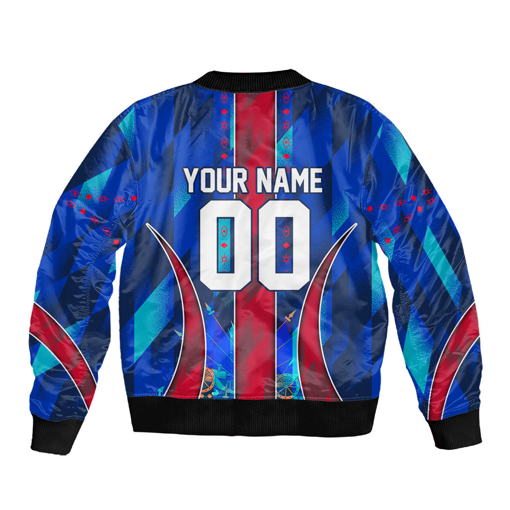 Personalized Les Grenadiers Haiti Football Sleeve Zip Bomber Jacket Eagle Champions Trophy Heritage