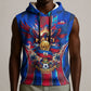 Personalized Les Grenadiers Haiti Football Sleeveless Hoodie Eagle Champions Trophy Heritage