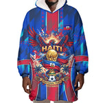 Personalized Les Grenadiers Haiti Football Wearable Blanket Hoodie Eagle Champions Trophy Heritage