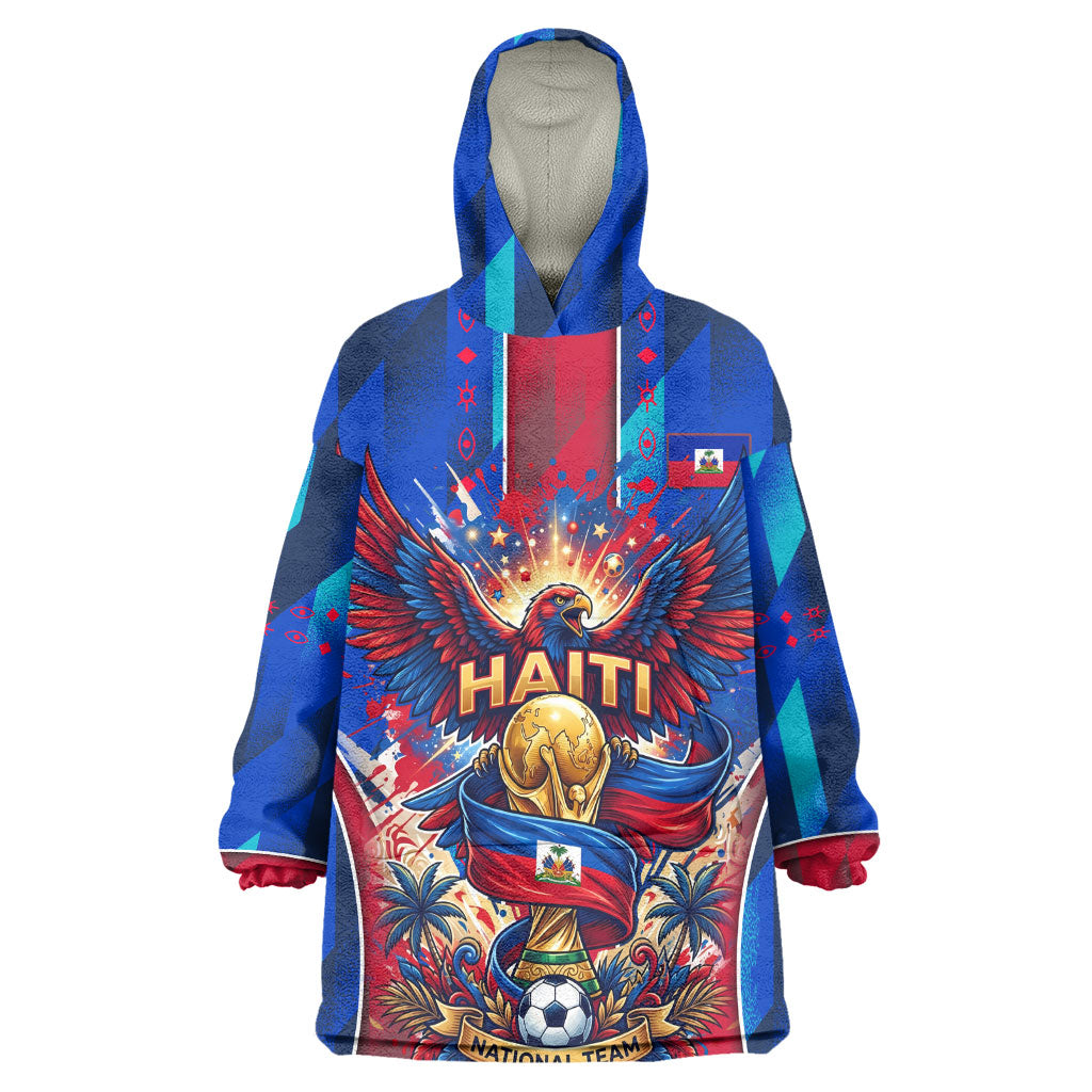 Personalized Les Grenadiers Haiti Football Wearable Blanket Hoodie Eagle Champions Trophy Heritage