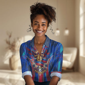Personalized Les Grenadiers Haiti Football Women Casual Shirt Eagle Champions Trophy Heritage