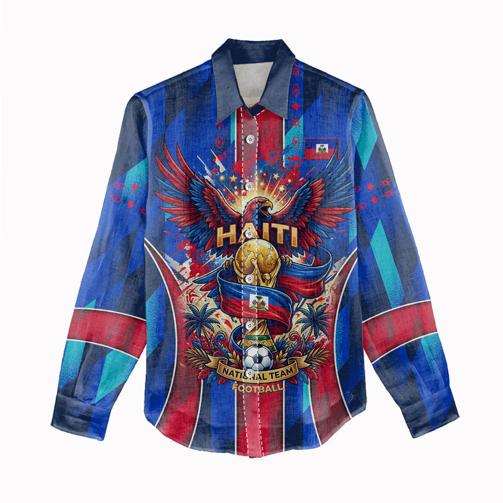 Personalized Les Grenadiers Haiti Football Women Casual Shirt Eagle Champions Trophy Heritage