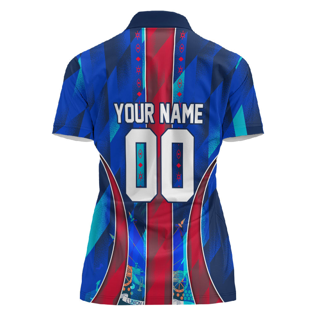 Personalized Les Grenadiers Haiti Football Women Polo Shirt Eagle Champions Trophy Heritage