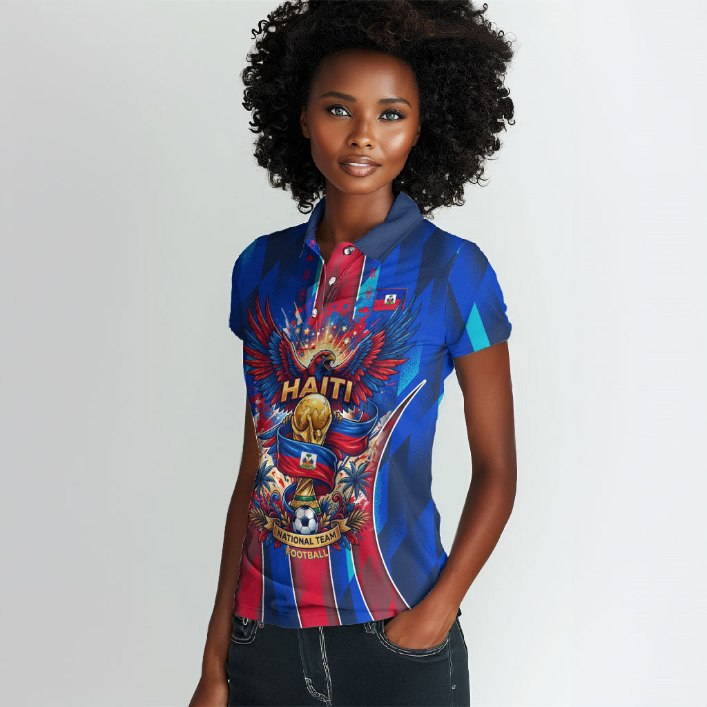 Personalized Les Grenadiers Haiti Football Women Polo Shirt Eagle Champions Trophy Heritage