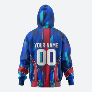 Personalized Les Grenadiers Haiti Football Zip Hoodie Eagle Champions Trophy Heritage