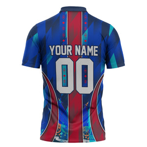 Personalized Les Grenadiers Haiti Football Zipper Polo Shirt Eagle Champions Trophy Heritage