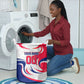 Personalized Haiti Football Champions Laundry Basket Roaring Lion Soccer Mascot With Haiti Trophy Flag