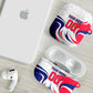 Personalized Haiti Football Champions AirPods Case Roaring Lion Soccer Mascot With Haiti Trophy Flag