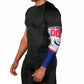 Personalized Haiti Football Champions Arm Sleeves Roaring Lion Soccer Mascot With Haiti Trophy Flag