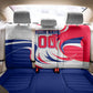 Personalized Haiti Football Champions Back Car Seat Cover Roaring Lion Soccer Mascot With Haiti Trophy Flag