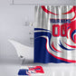 Personalized Haiti Football Champions Bathroom Set Roaring Lion Soccer Mascot With Haiti Trophy Flag