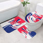 Personalized Haiti Football Champions Bathroom Set Roaring Lion Soccer Mascot With Haiti Trophy Flag