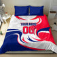 Personalized Haiti Football Champions Bedding Set Roaring Lion Soccer Mascot With Haiti Trophy Flag