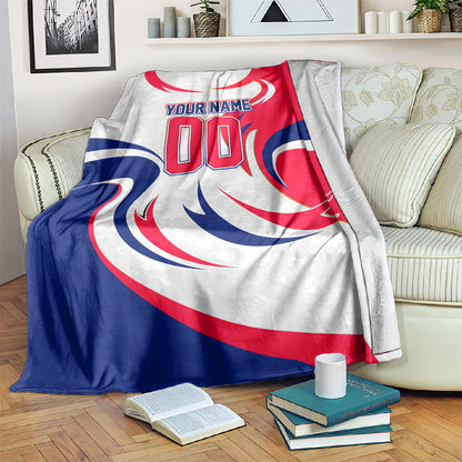 Personalized Haiti Football Champions Blanket Roaring Lion Soccer Mascot With Haiti Trophy Flag
