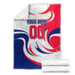 Personalized Haiti Football Champions Blanket Roaring Lion Soccer Mascot With Haiti Trophy Flag