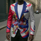 Personalized Haiti Football Champions Blazer Roaring Lion Soccer Mascot With Haiti Trophy Flag