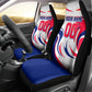 Personalized Haiti Football Champions Car Seat Cover Roaring Lion Soccer Mascot With Haiti Trophy Flag