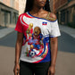 Personalized Haiti Football Champions Cross Shoulder Shirt Roaring Lion Soccer Mascot With Haiti Trophy Flag