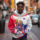 Personalized Haiti Football Champions Hoodie Roaring Lion Soccer Mascot With Haiti Trophy Flag
