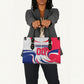 Personalized Haiti Football Champions Leather Bag Roaring Lion Soccer Mascot With Haiti Trophy Flag