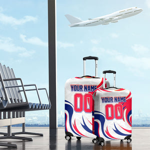 Personalized Haiti Football Champions Luggage Cover Roaring Lion Soccer Mascot With Haiti Trophy Flag