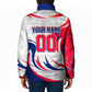 Personalized Haiti Football Champions Padded Jacket Roaring Lion Soccer Mascot With Haiti Trophy Flag