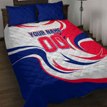 Personalized Haiti Football Champions Quilt Bed Set Roaring Lion Soccer Mascot With Haiti Trophy Flag