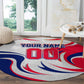 Personalized Haiti Football Champions Round Carpet Roaring Lion Soccer Mascot With Haiti Trophy Flag