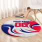 Personalized Haiti Football Champions Round Carpet Roaring Lion Soccer Mascot With Haiti Trophy Flag