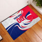Personalized Haiti Football Champions Rubber Doormat Roaring Lion Soccer Mascot With Haiti Trophy Flag