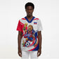 Personalized Haiti Football Champions Scrub Top Roaring Lion Soccer Mascot With Haiti Trophy Flag